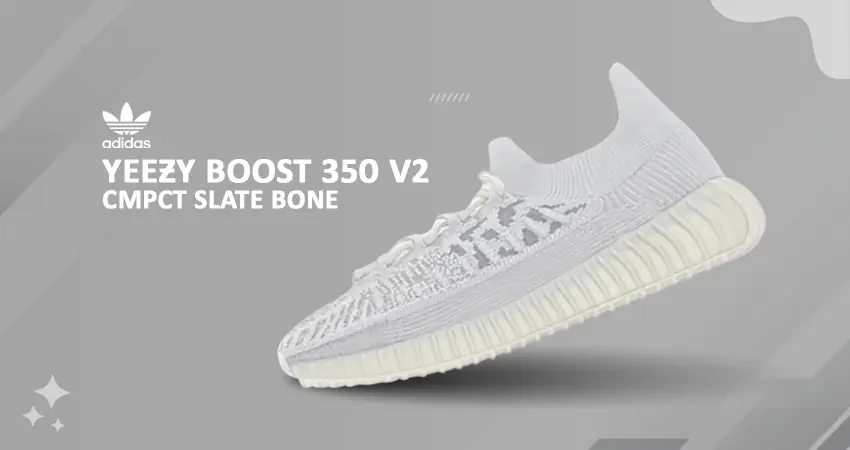  adidas Mens Yeezy Boost 350 V2 CMPCT H06519 Slate Bone - Size  | Fashion Sneakers
