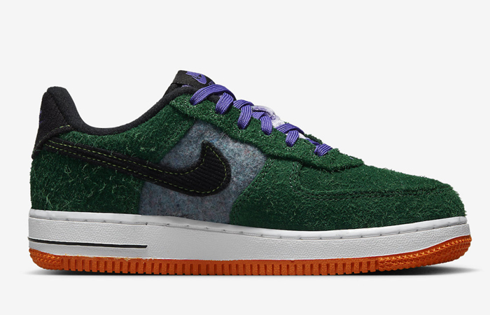 Nike Air Force 1 Low Green Shaggy Suede DZ5289-300 right