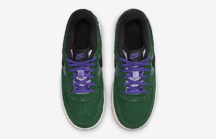 Nike Air Force 1 Low Green Shaggy Suede DZ5289-300 up