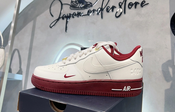 Nike Air Force 1 Low Since 82 White Burgundy DQ7582-100 01