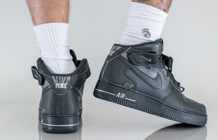 Nike Air Force 1 Mid Shadow Off Noir DQ7666-001 onfoot 03