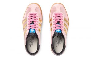 Gucci x adidas Gazelle Metallic Pink Gold up