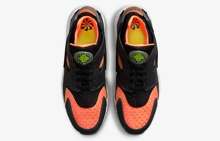 Nike Air Huarache Crater Black Orange DQ5013-001 up