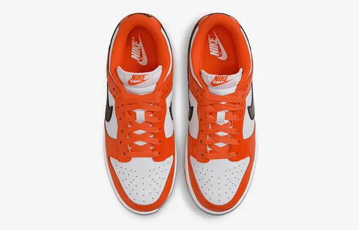 Nike Dunk Low White Orange Black Patent DJ9955-800 up