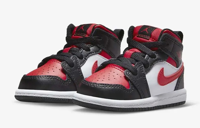 Air Jordan 1 Mid Toddler Black Fire Red 640735-079 front corner