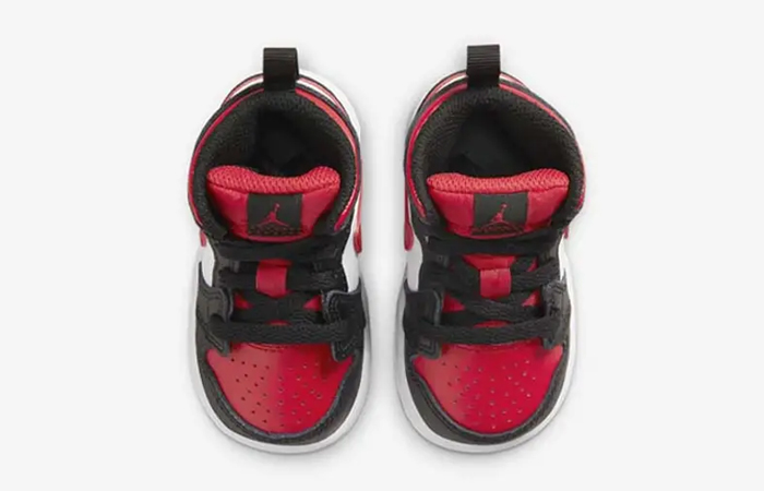 Air Jordan 1 Mid Toddler Black Fire Red 640735-079 up