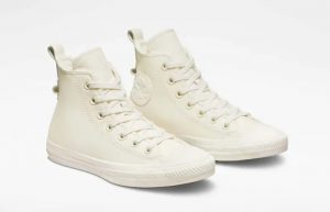 Converse Chuck Taylor All Star Lined Leather Egret A04257C front corner