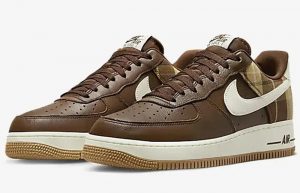 Nike Air Force 1 Low Plaid Cacao Wow DV0791-200 front corner