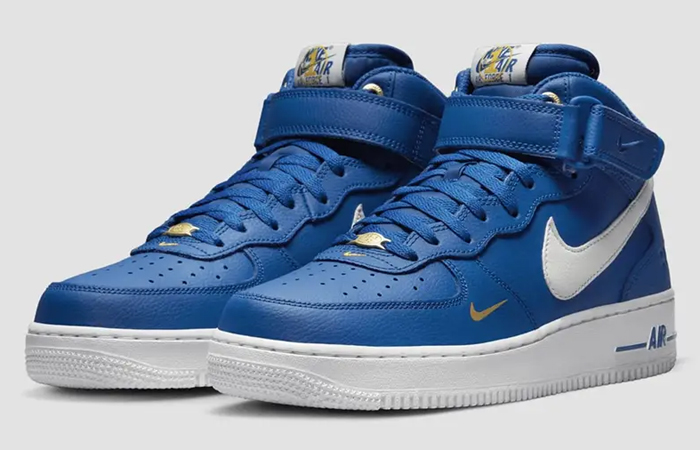 Nike Air Force 1 Mid 40th Anniversary Blue DR9513-400 front corner
