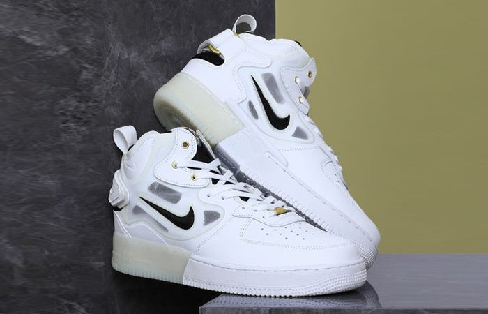 Nike Air Force 1 Mid React White Black DQ7668-100 01