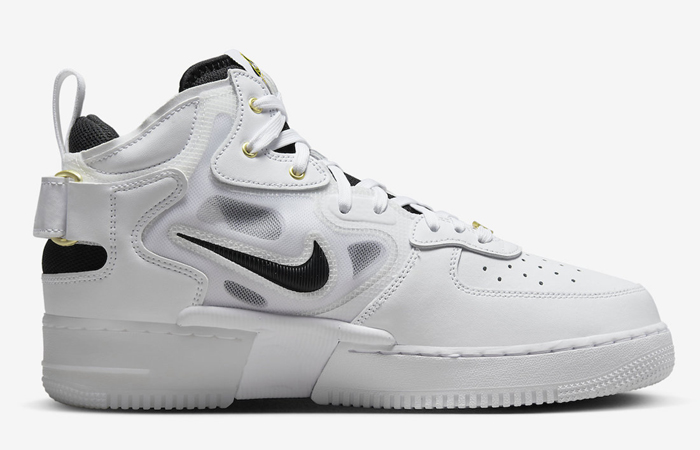 Nike Air Force 1 Mid React White Black DQ7668-100 right