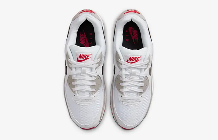 Nike Air Max 90 White Grey Red DX0116-101 up