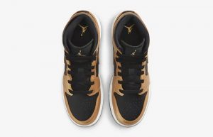 Air Jordan 1 Mid SE GS Glitter Black Gold DR6967-071 up