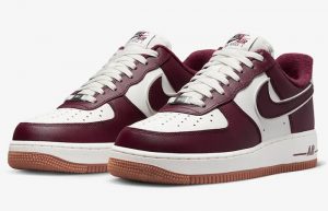 Nike Air Force 1 Low College Pack Maroon Gum DQ7659-102 front corner