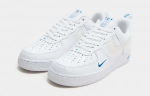 Nike Air Force 1 Low Reflective Swoosh White Blue FB8971-100 front corner