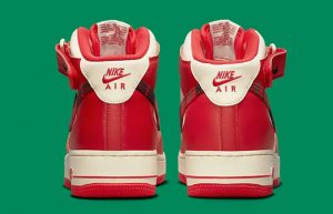 Nike Air Force 1 Mid Tartan Red DV0792-101 back