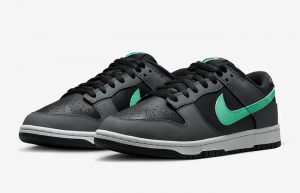 Nike Dunk Low Grey Black Green Glow FB3359-001 front corner