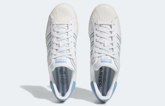 adidas Superstar White Light Blue GX9876 up