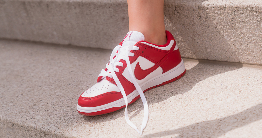 Classic Colour Combination Hits The Nike Dunk Low University Red 01