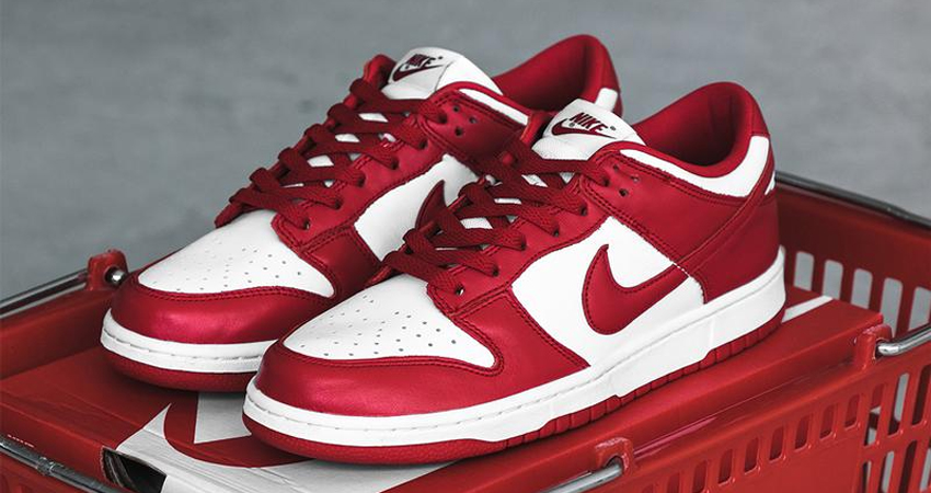 Classic Colour Combination Hits The Nike Dunk Low University Red 02