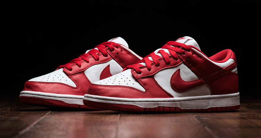 Classic Colour Combination Hits The Nike Dunk Low University Red 03