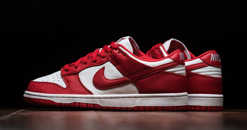 Classic Colour Combination Hits The Nike Dunk Low University Red 04