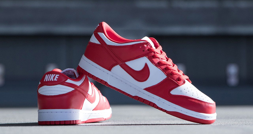 Classic Colour Combination Hits The Nike Dunk Low University Red 05