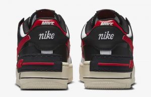 Nike Air Force 1 Shadow White Black Red DR7883-102 back