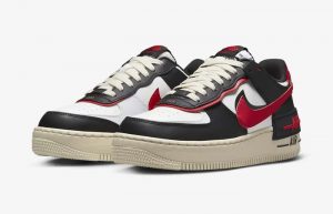 Nike Air Force 1 Shadow White Black Red DR7883-102 front corner