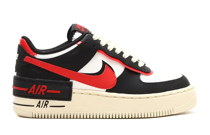 Nike Air Force 1 Shadow White Black Red DR7883-102 right