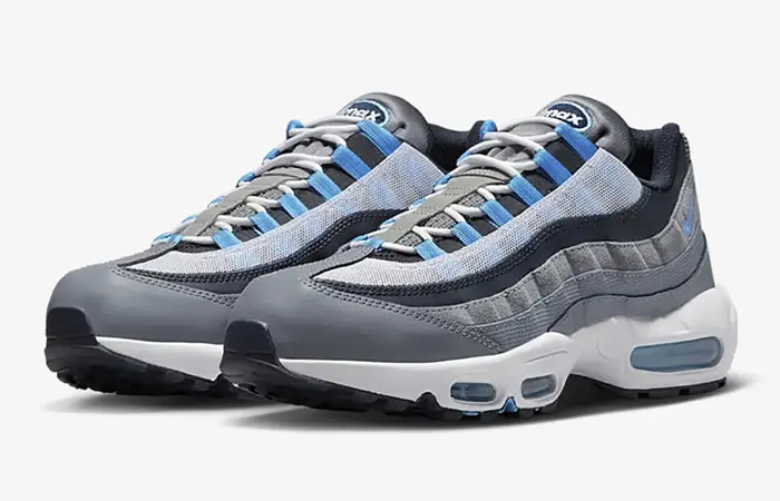 Nike Air Max 95 Grey University Blue DM0011-003 front corner