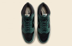 Nike Dunk High Black Green Suede DQ7679-002 up