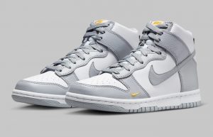 Nike Dunk High GS Grey Marigold FD9773-001 front corner