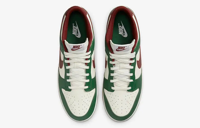 Nike Dunk Low White Green Team Red FB7160-161 up