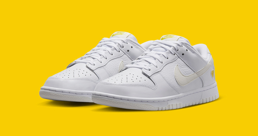 Nike Introduces Dunk Low "Yellow Heart" front corner