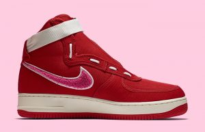 Emotionally Unavailable x Nike Air Force 1 High Red White AV5840-600 right