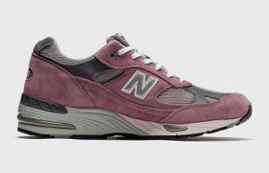 New Balance 991 Made In UK Pink Suede M991PGG right