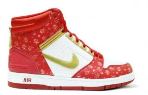 Nike Air Force 2 High Valentine's Day 2009 White Gold Red 333889-171 right