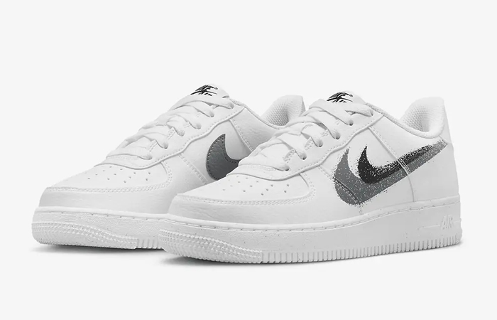 Nike Air Force 1 Low GS Stencil Swoosh White Grey FD0694-100 - Where To ...