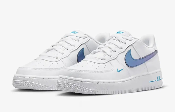 Nike Air Force 1 Low GS White Iridescent Blue FD0677-100 - Where To Buy ...