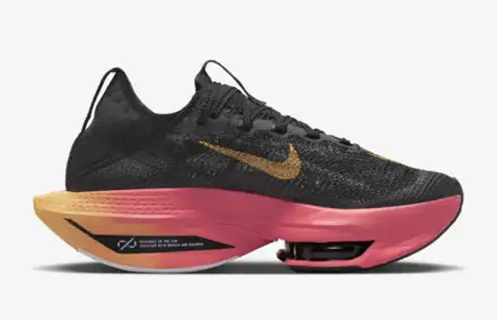 Nike Air Zoom Alphafly NEXT% 2 Black Coral Gold DN3559-001 right