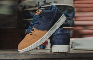 Nike SB Dunk Low Midnight Navy Desert Ochre DX6775 400 lifestyle front