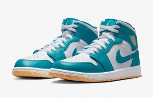 Air Jordan 1 Mid White Teal DQ8426 400 front corner