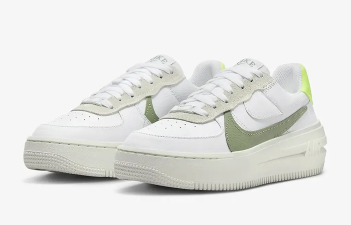 Nike Air Force 1 PLT.AF .ORM White Volt Green FJ4739 100 front corner