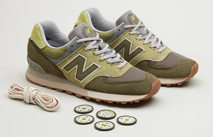 Run The Boroughs x New Balance 576 Made in UK Olive Grey front corner