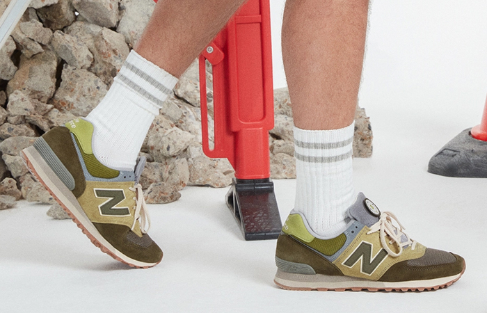 Run The Boroughs x New Balance 576 Made in UK Olive Grey onfoot 01