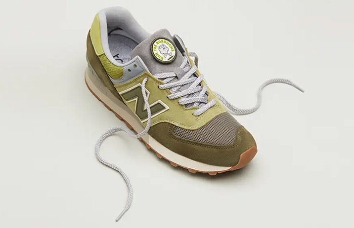 Run The Boroughs x New Balance 576 Made in UK Olive Grey upper look