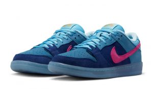 Run The Jewels x Nike SB Dunk Low Blue Pink DO9404-400 front corner