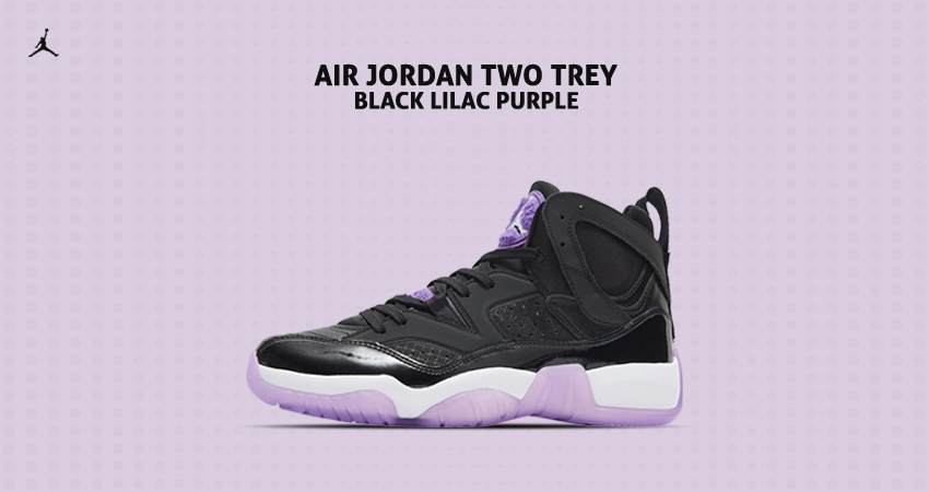 The Latest Jordan Two Trey Dons a Black And Lilac Outfit