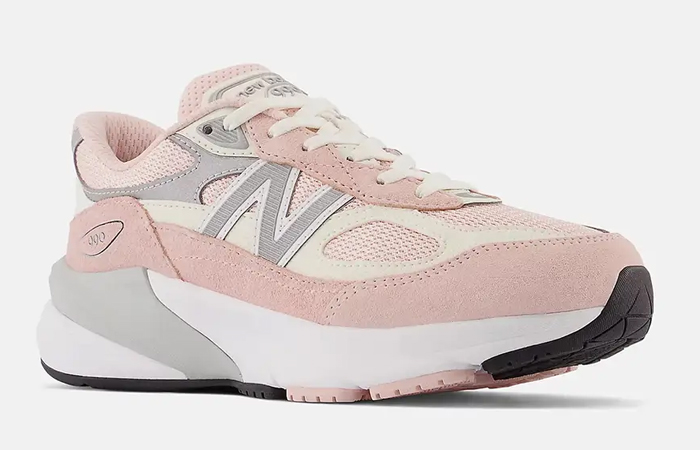 New Balance 990v6 GS FuelCell Pink White GC990PK6 front corner